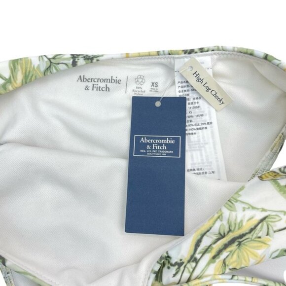 NWT ABERCROMBIE & FITCH High Leg Cheeky Bikini Swim Bottom Sz XS Tie-Back - Picture 6 of 8